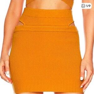 For Love & Lemons Maggie Ribbed Cutout Skirt NWT Size M